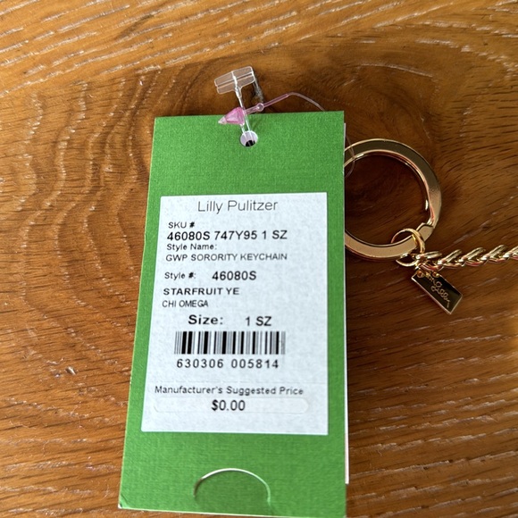 Chi Omega x Lilly Pulitzer key chain NWT - Picture 6 of 6